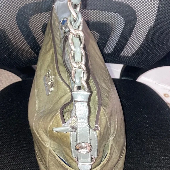 🌹4FER COACH MADISON CALF LEATHER OLIVE GREEN SHINY SATCHEL BAG. 2009 BUNDLE - Picture 5 of 14